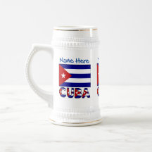 Cuba y Bandera Cubana Azul Oscuro Personalizados 