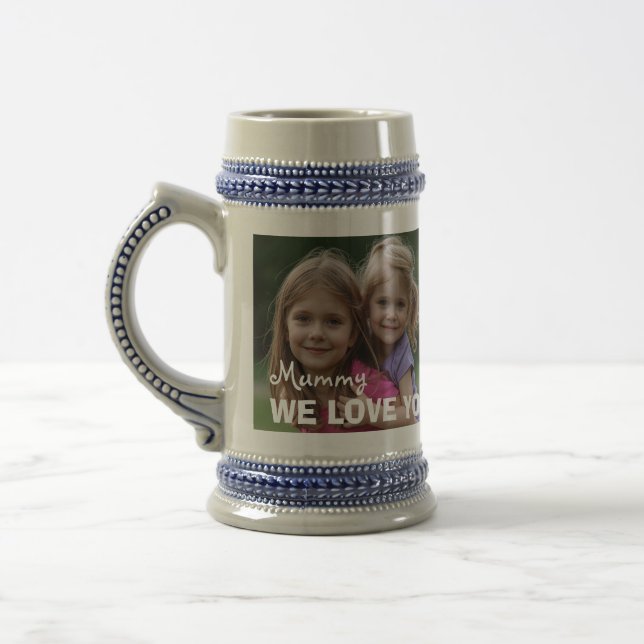Jarra De Cerveza Customized with 2 and text (Izquierda)