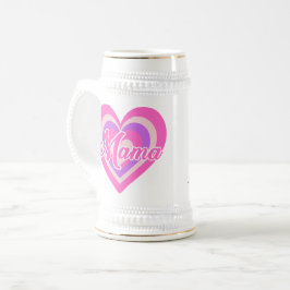 Jarra De Cerveza Custon Retro Heart Mama