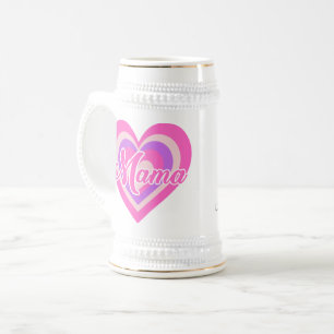 Jarra De Cerveza Custon Retro Heart Mama