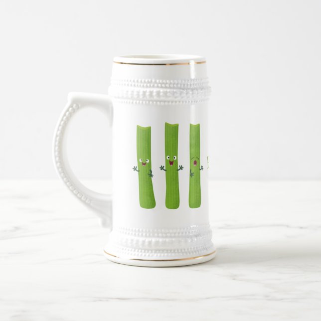Jarra De Cerveza Cute apio palitos trio verduras personalizados (Izquierda)