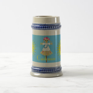 Jarra De Cerveza Cute Blonde Pigtails Scarecrow