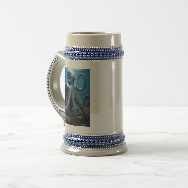 Jarra De Cerveza Cyber Octopus azul stein 2 lados (Anverso izquierdo)