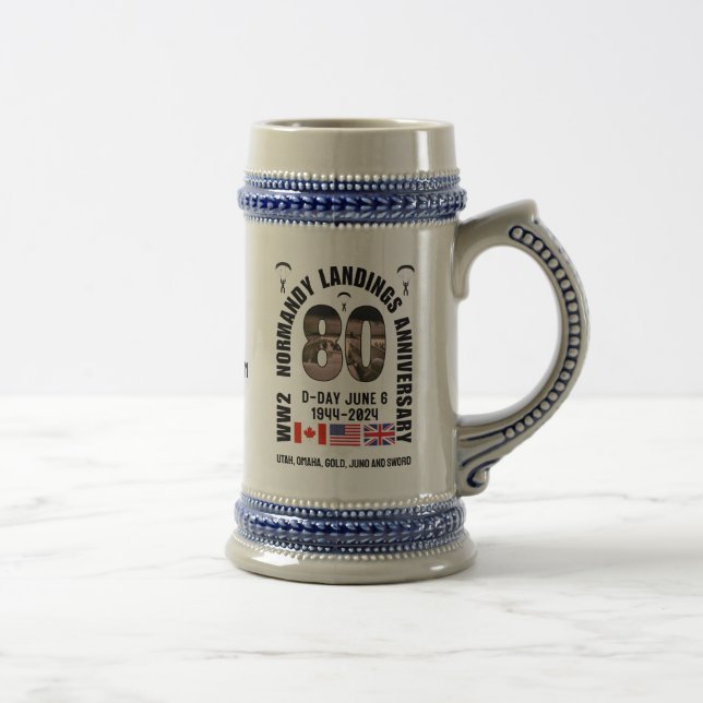 Jarra De Cerveza D-DAY 80º Aniversario ATERRIZANTES NORMANDÍES WW2 (Derecha)