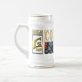 Jarra de cerveza de 22 oz – Arte abstracto GOLD de