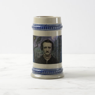 Jarra de cerveza de arte gótico Edgar Allan Poe Cu