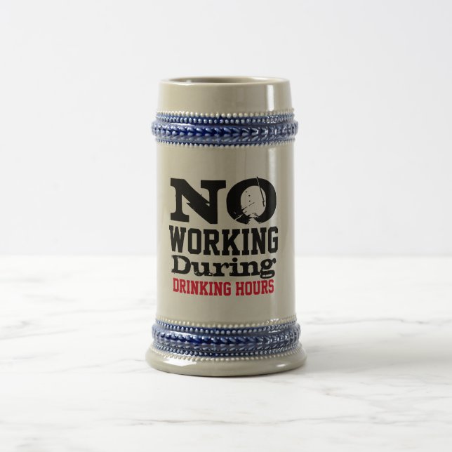Jarra de cerveza de la hora de beber sin trabajar, (Centro)