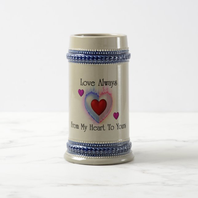 Jarra De Cerveza De Mi Corazón A La Tuya 18oz Stein (Centro)