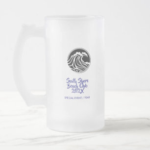 Jarra de cerveza de vidrio esmerilado Ocean Wave –