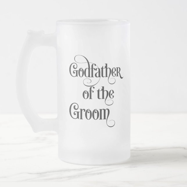 Jarra de cerveza de vidrio esmerilado Padrino del  (Izquierda)