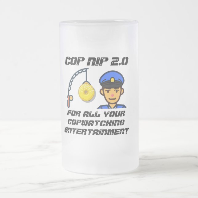 jarra de cerveza de vidrio helado "COP NIP 2.0" (Centro)
