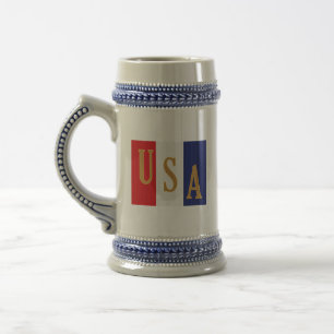 Jarra De Cerveza Decoración de USA con Pinstripe