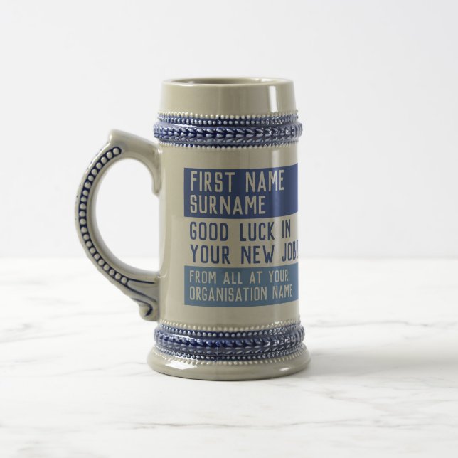 Jarra De Cerveza Dejando regalo. Buena suerte en tu nuevo trabajo - (Izquierda)