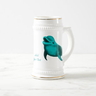 Jarra De Cerveza Delfín afortunado - Añade tu texto