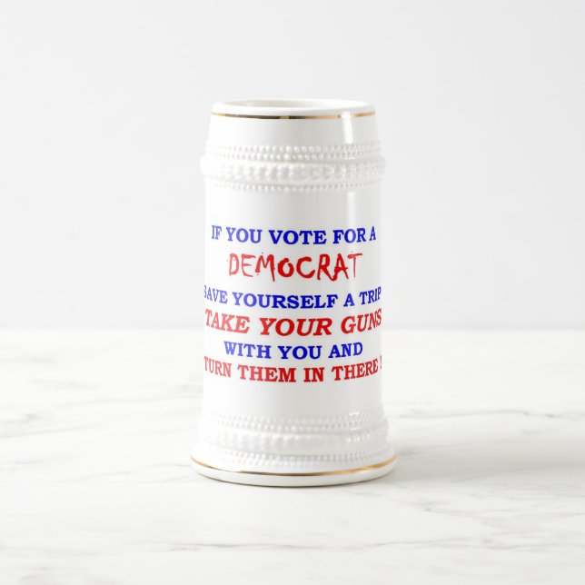 JARRA DE CERVEZA DEMOCTATE DE VOTO (Centro)