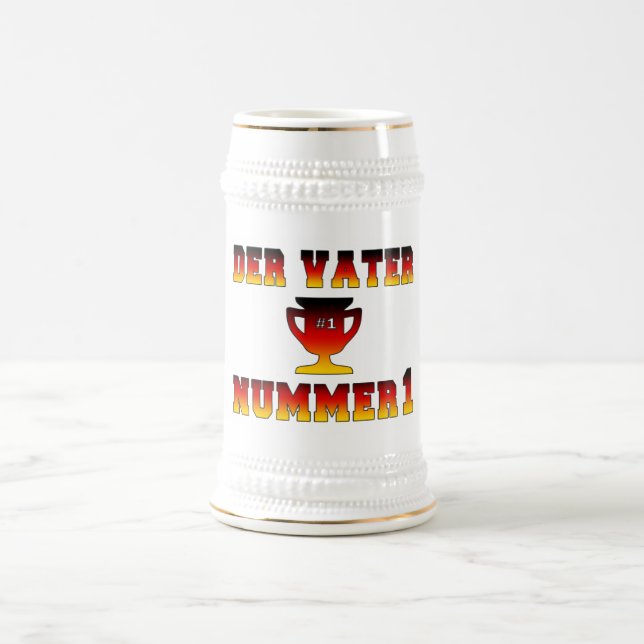 Jarra De Cerveza Der Vater Nummer 1 papá #1 en el día de padre (Centro)