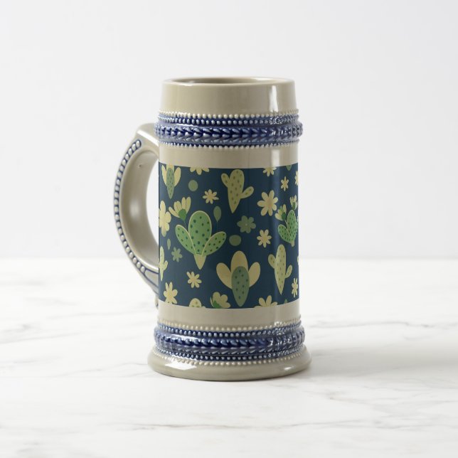 Jarra De Cerveza Desert Cactus & Succulent Pattern (Anverso izquierdo)