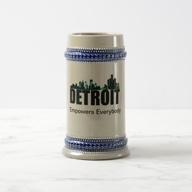 Jarra De Cerveza Detroit empodera a todo el mundo Stein Mug (Centro)