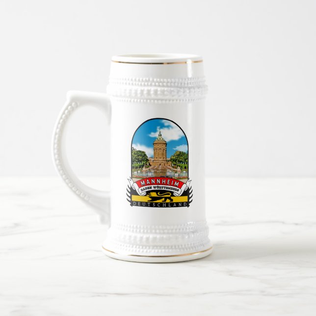 Jarra De Cerveza Deutschland Mannheim Vintage souvenir (Izquierda)