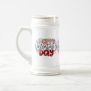 Jarra De Cerveza Día de San Valentín feliz y moderno