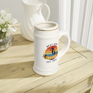 Jarra De Cerveza Día del Padre Golf Deporte Papá Personalizado Retr