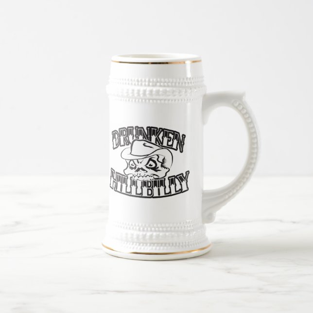 Jarra De Cerveza Diseño borracho Stein del cráneo del Hillbilly (Derecha)