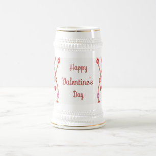 Jarra De Cerveza Diseño de acuarela del día de San Valentín-23223