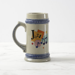 Jarra De Cerveza Diseño de arte moderno en el jazz colorido