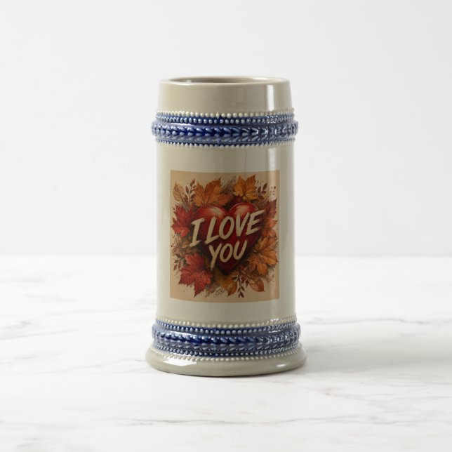 Jarra De Cerveza Diseño de Corazón Te Amo (Centro)