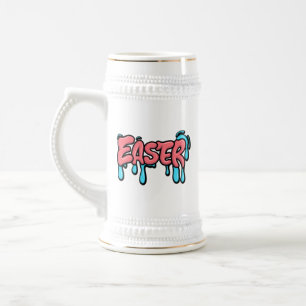 Jarra De Cerveza Diseño de estilo graffiti con texto de goteo de Pa