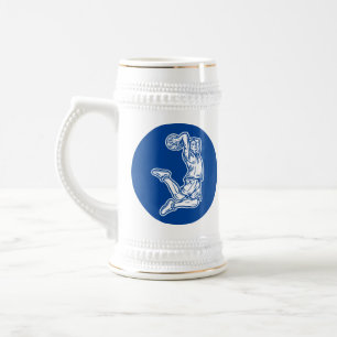 Jarra De Cerveza Diseño de luz de jugador de baloncesto haciendo ma