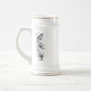 Jarra De Cerveza Diseño de Stein de 22 oz de estanque de koi tranqu
