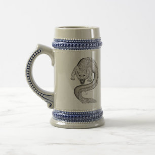 Jarra De Cerveza Diseño en blanco y negro de Wolfdragon