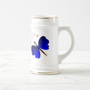 Jarra De Cerveza Diseño precioso de las mariposas del verano