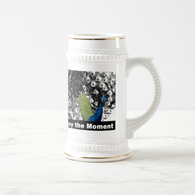Jarra De Cerveza Disfrute del momento 2 - pavo real (Derecha)