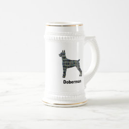 Jarra De Cerveza Doberman Pinscher Dog Cute Silhouette