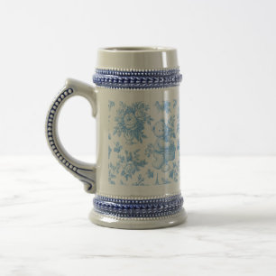 Jarra De Cerveza Ducha de Bebé Oso Floral Toile Francés