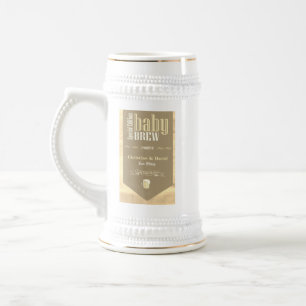Jarra De Cerveza Ducha divertida con etiqueta personalizada de cerv