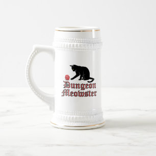 Jarra De Cerveza Dungeon Meowster Funny RPG Cat con dados