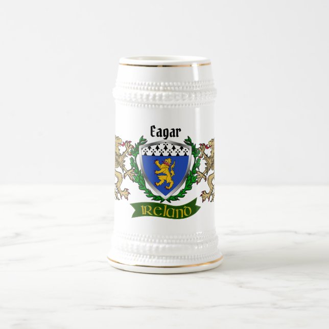 Jarra De Cerveza Eagar Irish Shield Personalizado Beer Stein (Centro)