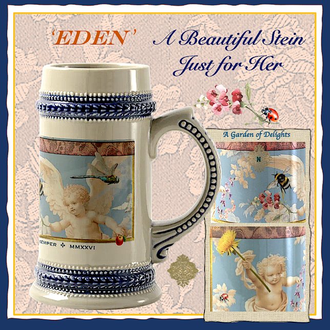 Jarra De Cerveza 'Eden' Stein (For her most beautiful celebrations & milestones 'Eden' is a woman's stein to display or partake of)