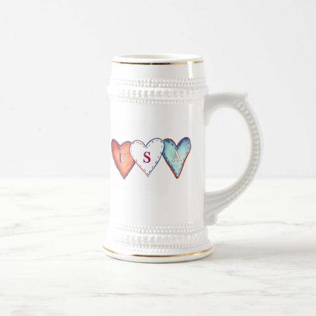 Jarra De Cerveza EE.UU. Hearts mug (Derecha)