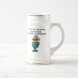 Jarra De Cerveza Ejercicio, empuje, humor del salto