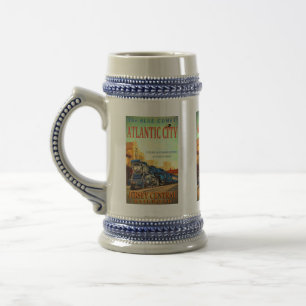 Jarra De Cerveza El café del tren de cometas azules
