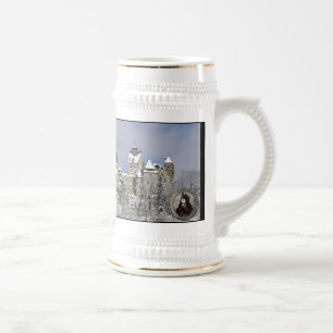 Jarra De Cerveza El castillo de Drácula en invierno