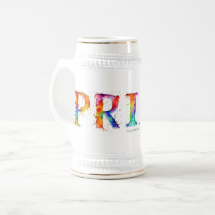 Jarra De Cerveza El colorido y creativo texto temático del Orgullo 