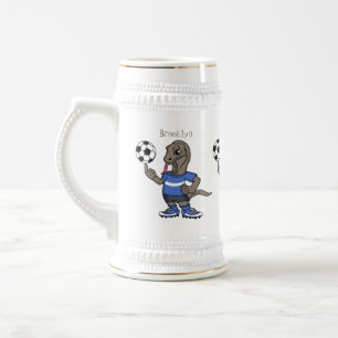 Jarra De Cerveza El gracioso personalizado de fútbol del dragón Kom