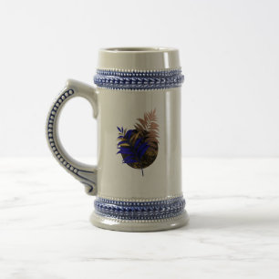 Jarra De Cerveza El helecho azul en círculo negro