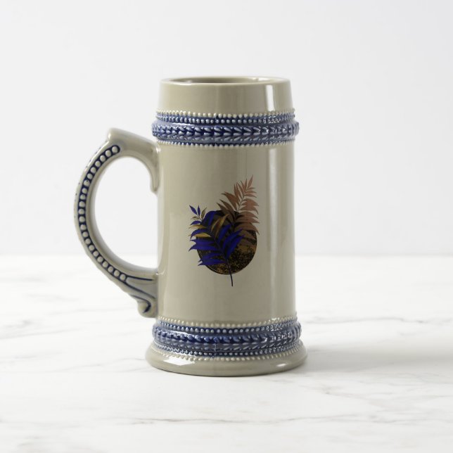 Jarra De Cerveza El helecho azul en círculo negro (Izquierda)