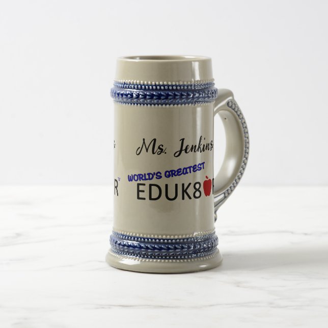 Jarra De Cerveza El mejor educador del mundo (Anverso derecho)